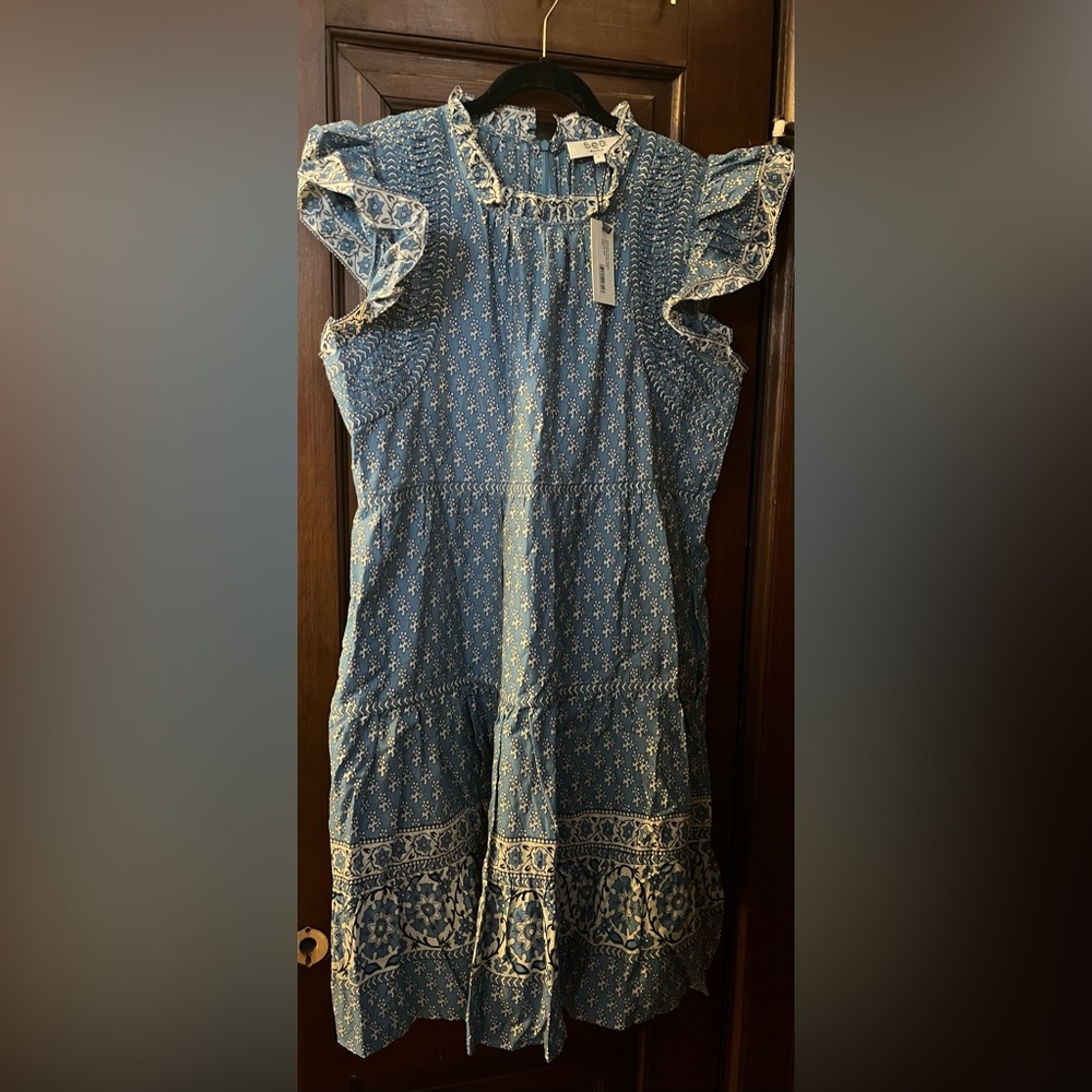 Sea New York Border Tunic Dress - Blue size L